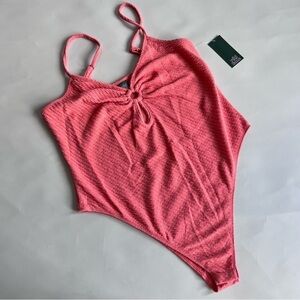 WILD Fable Keyhole Coral Bodysuit Women Size XL